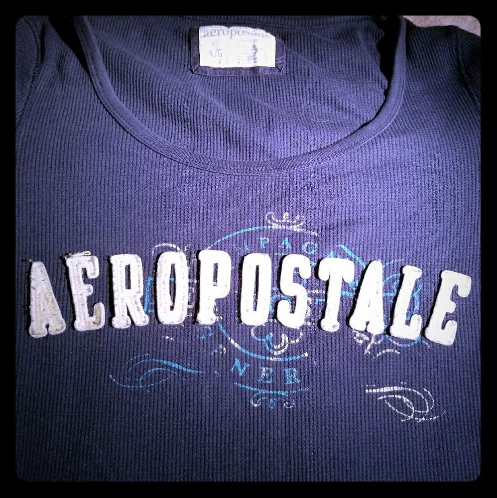 Aeropostale blue thermal ribbed top